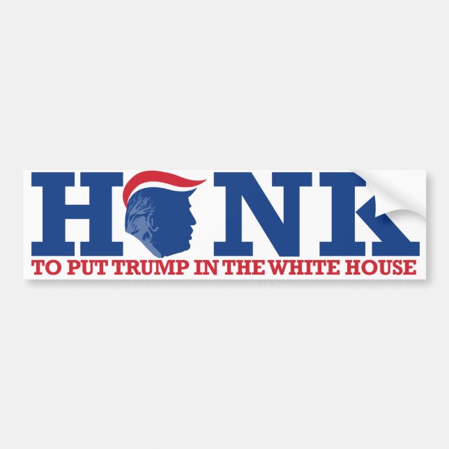 Autocollant De Voiture Honk to put Trump in the White House - ReTrumplica (Devant)