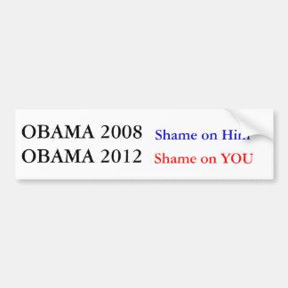 Autocollant De Voiture Honte d'Obama 2012 sur vous