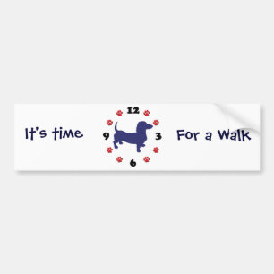 Autocollant De Voiture Horloge Dachshund Doxie