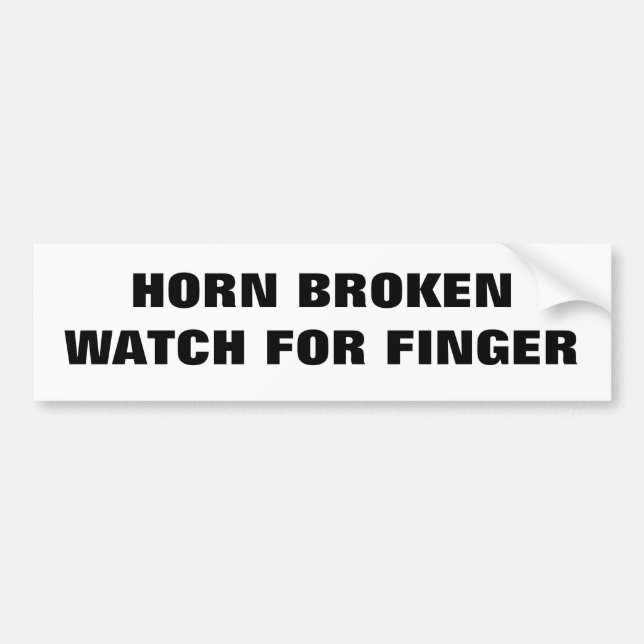 Autocollant De Voiture Horn Broken Watch For Finger Classic (Devant)