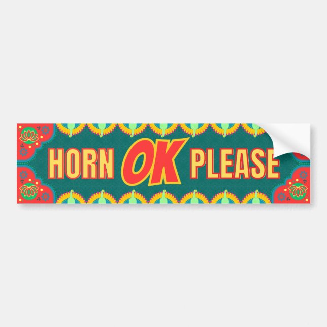 Autocollant De Voiture "Horn OK Please" Style Camion Desi (Devant)
