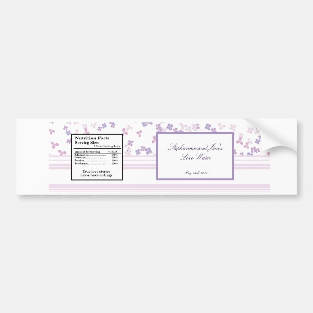 Autocollant De Voiture Hortensia de pourpre d'étiquette de bouteille (Devant)