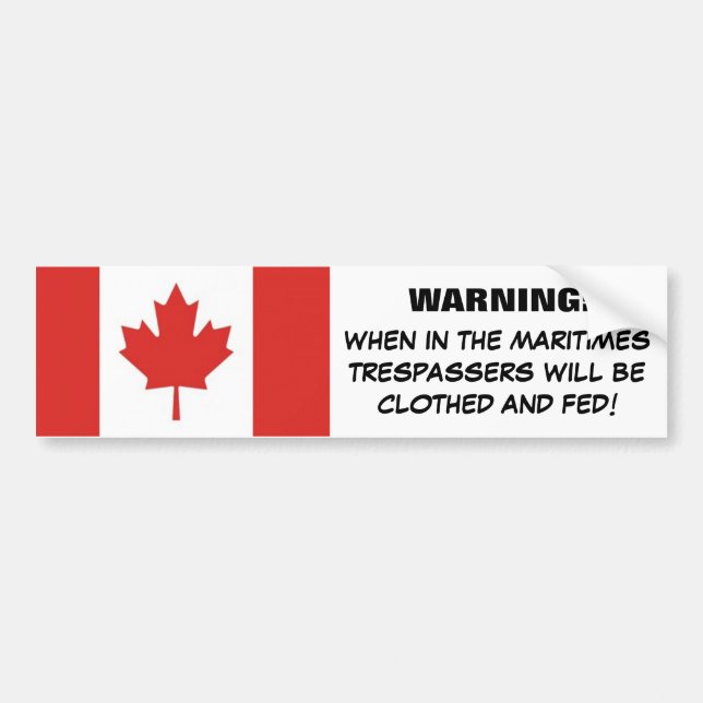Autocollant De Voiture Hospitalité maritime Humour-drapeau canadien (Devant)