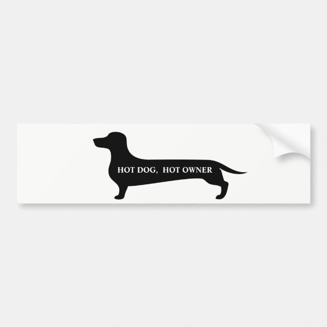 Autocollant De Voiture Hot-dog drôle, bumpersticker chaud de teckel de (Devant)