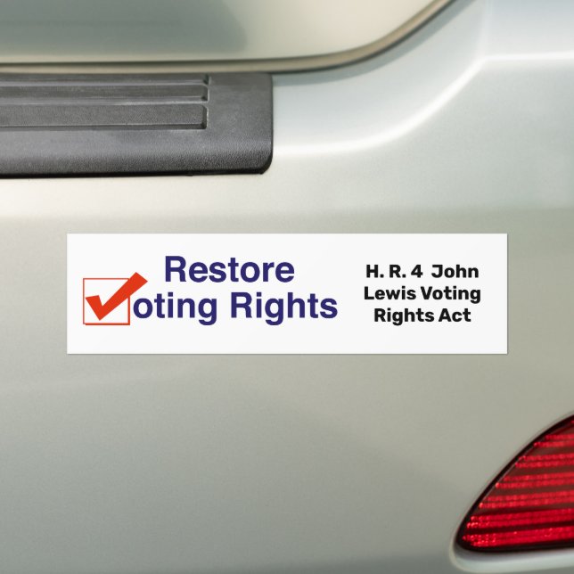 Autocollant De Voiture HR4 John Lewis Loi sur les droits de vote (En voiture)