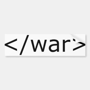 Autocollant De Voiture HTML de guerre de fin - noir et blanc