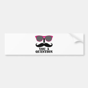 Autocollant De Voiture Humour de moustache avec les lunettes de soleil