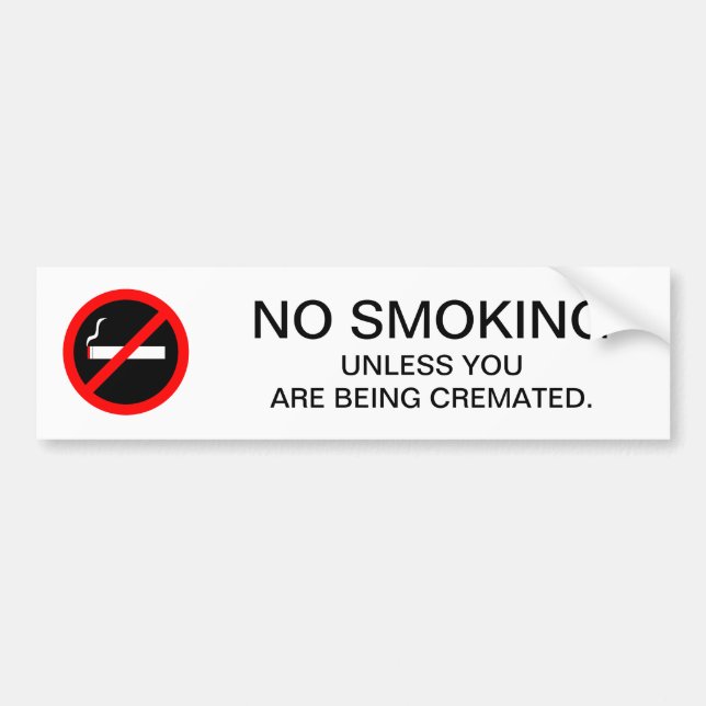 Autocollant De Voiture Humour foncé de signe NON-FUMEURS drôle (Devant)