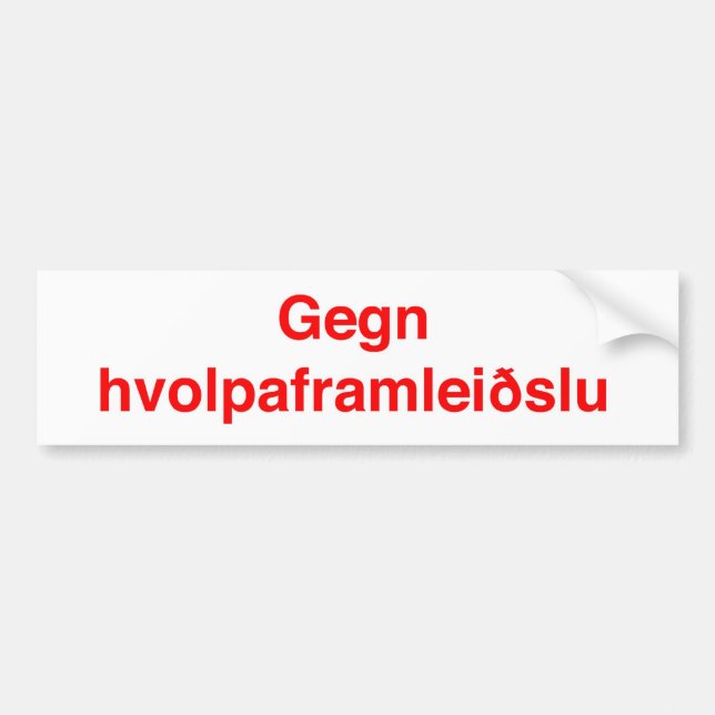 Autocollant De Voiture Hvolpaframleiðslu de Gegn (Devant)