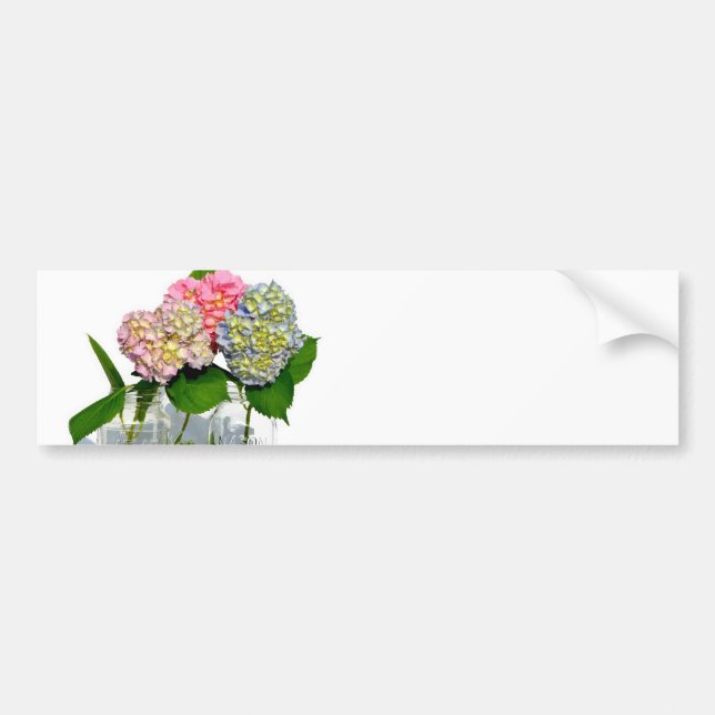 Autocollant De Voiture Hydrangeas et jarre de Mason (Devant)