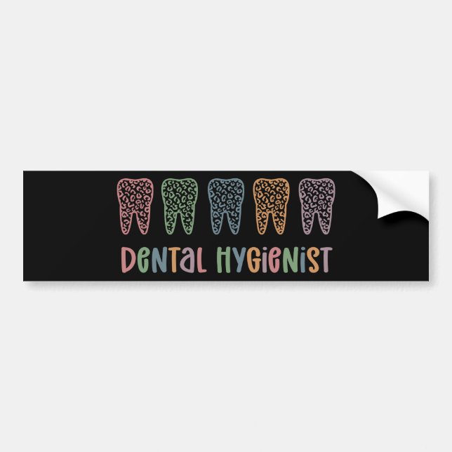 Autocollant De Voiture Hygiéniste dentaire | RDH Dentist Léopards cadeaux (Devant)