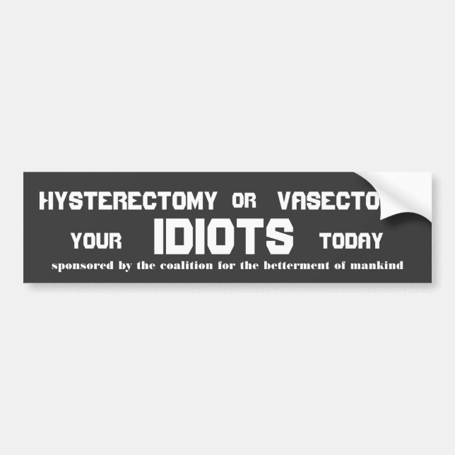 Autocollant De Voiture Hysterectoy ou vasectomie (Devant)
