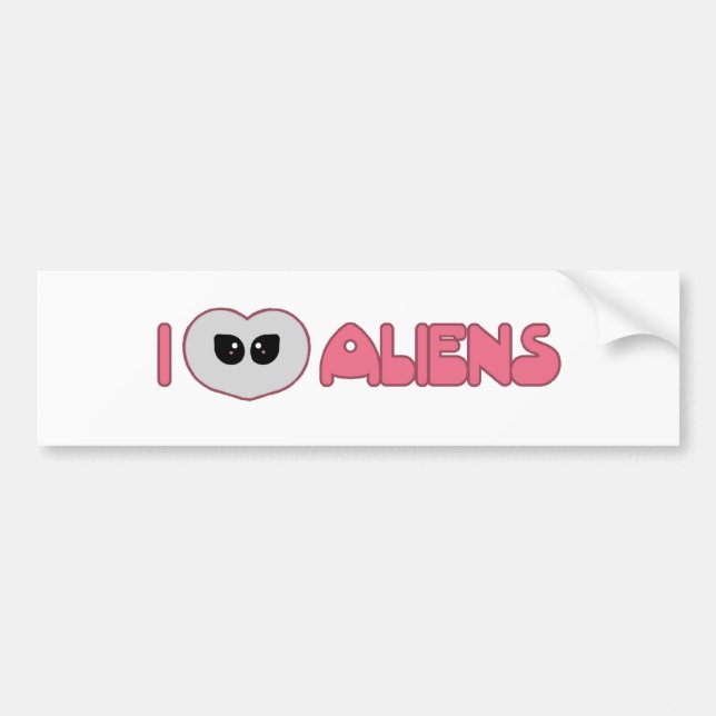 Autocollant De Voiture I adhésif pour pare-chocs d'aliens de coeur (Devant)