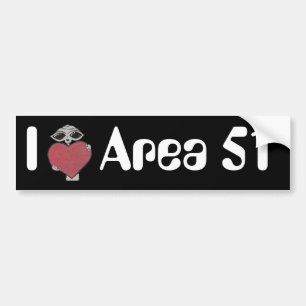 Autocollant De Voiture I alien de la région 51 de coeur