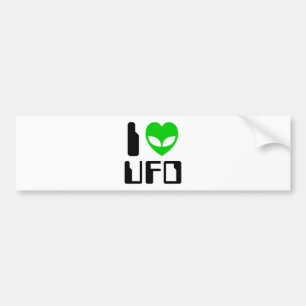 Autocollant De Voiture I Alien Heart UFO