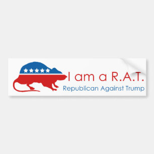 Autocollant De Voiture I am a R.A.T: Republican Against Trump
