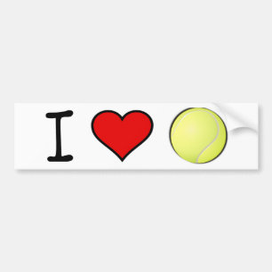 AUTOCOLLANT DE VOITURE I BALLE DE TENNIS DE COEUR
