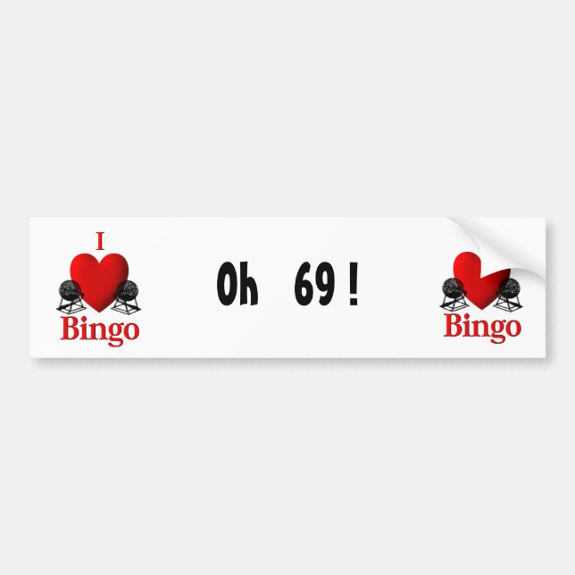 Autocollant De Voiture I bingo-test de coeur (Devant)