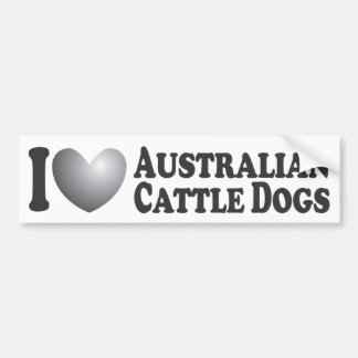 Autocollant De Voiture I chiens australiens de bétail de coeur - adhésif
