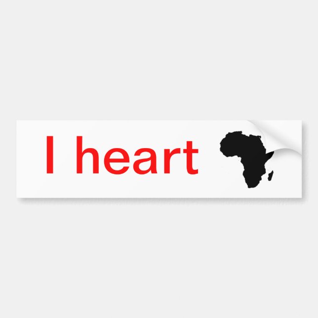 Autocollant De Voiture I coeur Afrique… (Devant)