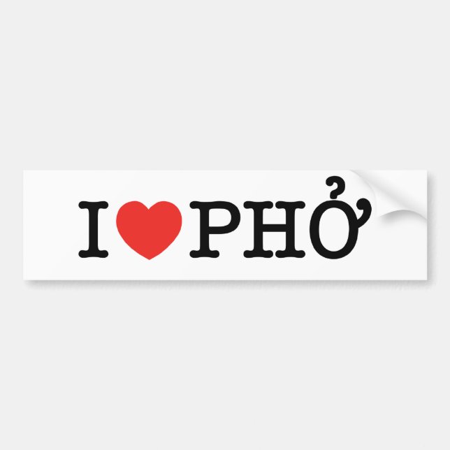 Autocollant De Voiture I coeur (amour) Pho (Devant)