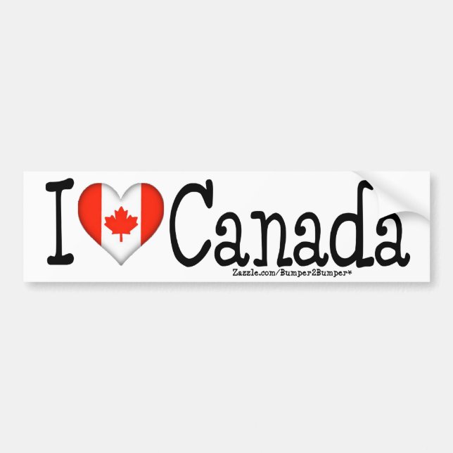 AUTOCOLLANT DE VOITURE I COEUR CANADA (Devant)