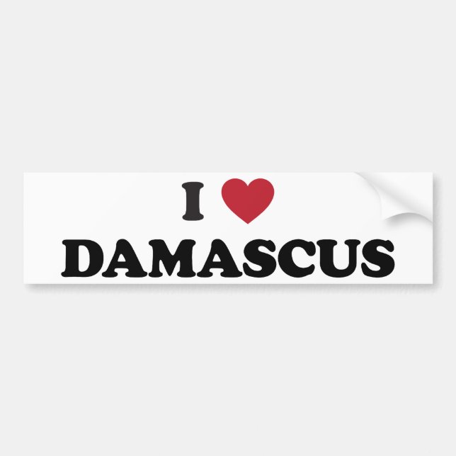 Autocollant De Voiture I coeur Damas Syrie (Devant)