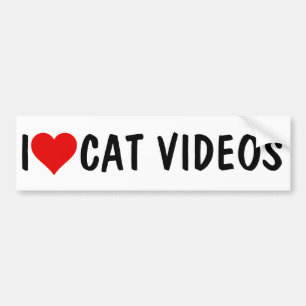 AUTOCOLLANT DE VOITURE I COEUR DES VIDÉOS CAT