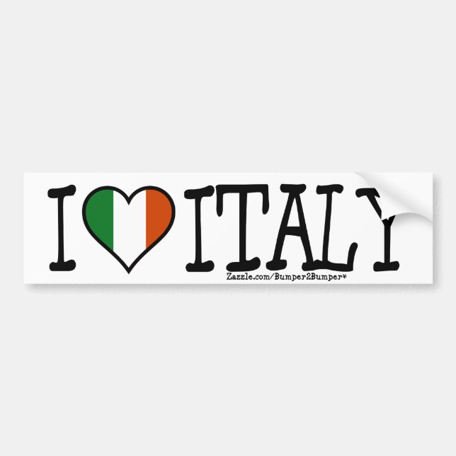 AUTOCOLLANT DE VOITURE I COEUR ITALIE (Devant)