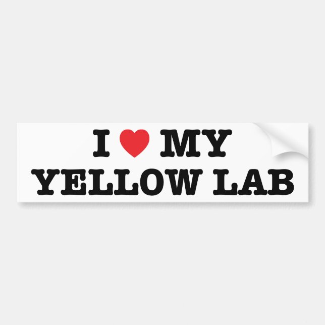Autocollant De Voiture I coeur mon adhésif pour pare-chocs jaune de (Devant)