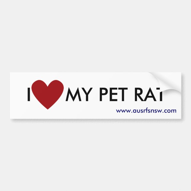 Autocollant De Voiture I (coeur) MON RAT d'ANIMAL FAMILIER (Devant)