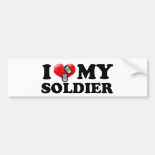 Autocollant De Voiture I (coeur) mon soldat