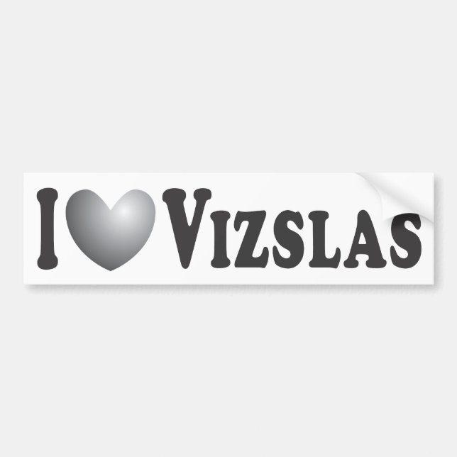 Autocollant De Voiture I coeur Vizslas - adhésif pour pare-chocs (Devant)