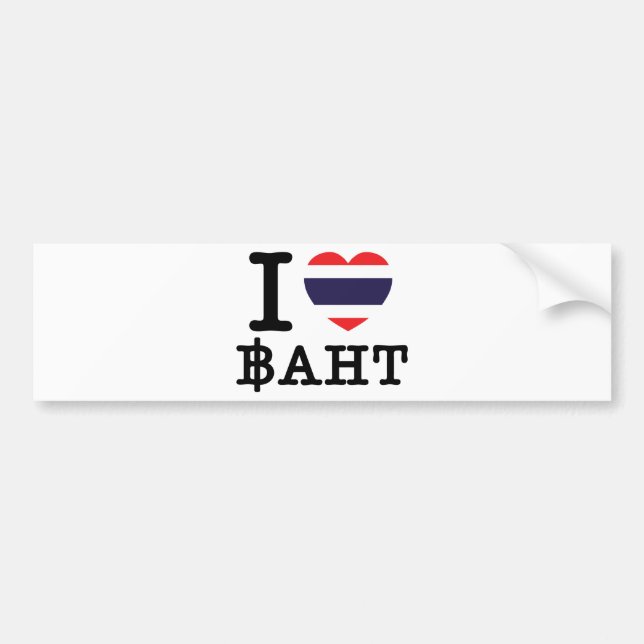 Autocollant De Voiture I Heart (Amour) Baht (Devant)