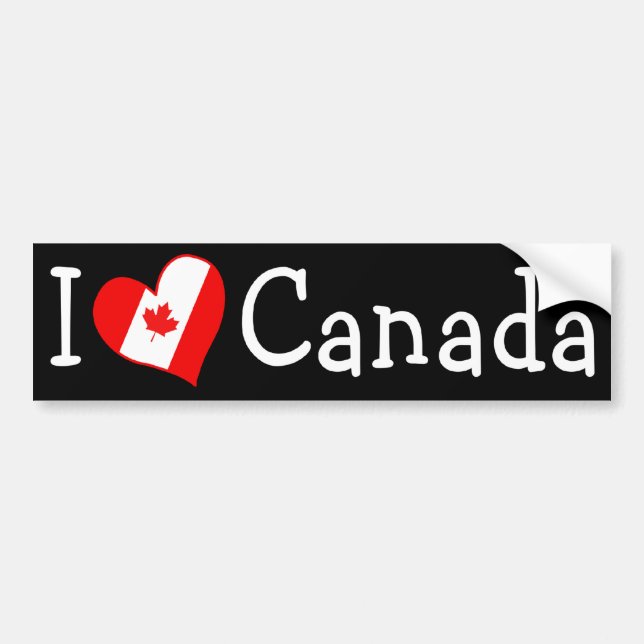 Autocollant De Voiture I Heart Canada (Devant)
