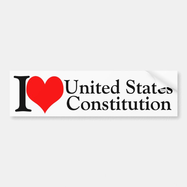 Autocollant De Voiture I heart Constitution des États-Unis (Devant)