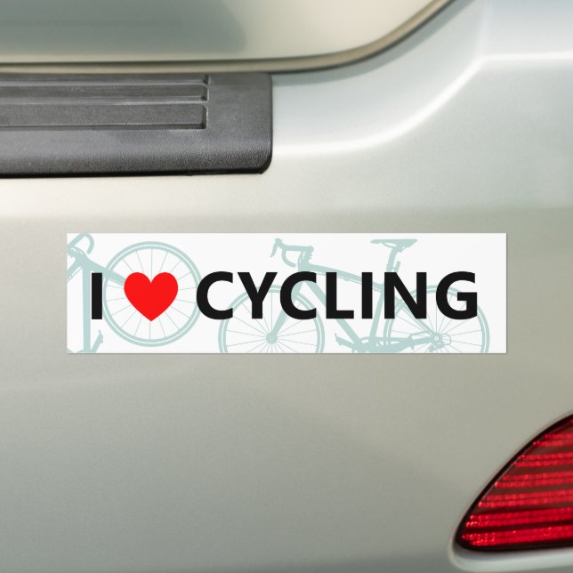 Autocollant De Voiture I Heart Cyclisme Cool Fun mignon Bicycle Love (En voiture)