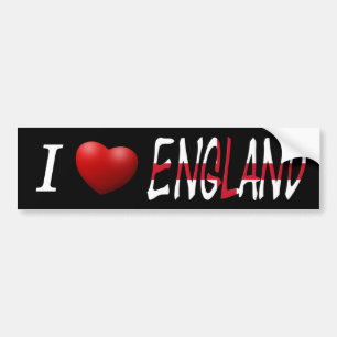 Autocollant De Voiture I Heart England sur le drapeau anglais bscnt