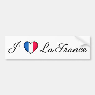 Autocollant De Voiture "I heart France" Fierté française "J'adore La Fr