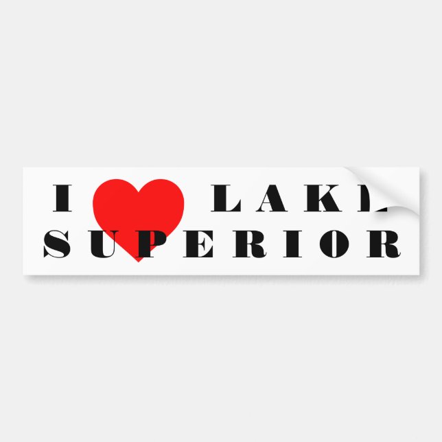 Autocollant De Voiture I heart lake Supérieur (Devant)