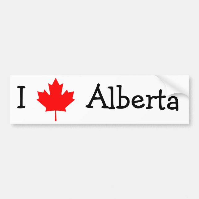 Autocollant De Voiture I Love Alberta (Devant)