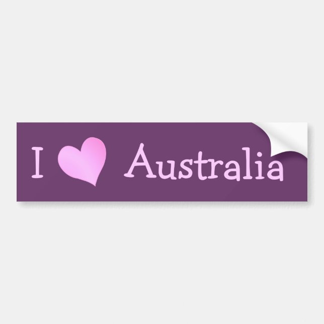 Autocollant De Voiture I Love Australia (Devant)