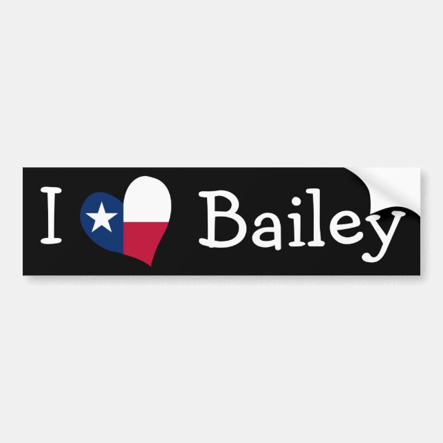 Autocollant De Voiture I Love Bailey (Devant)