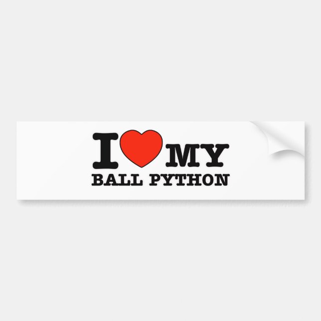 Autocollant De Voiture I Love ball python (Devant)
