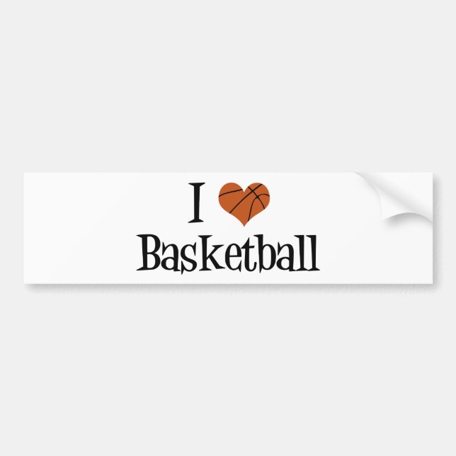 Autocollant De Voiture I Love Basketball (Devant)