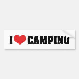 Autocollant De Voiture I Love Camping Bumper Sticker