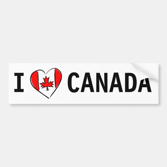 Autocollant De Voiture I Love Canada (Devant)