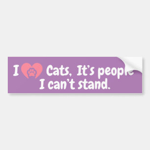 Autocollant De Voiture I Love Cats, It’s People I Can’t Stand