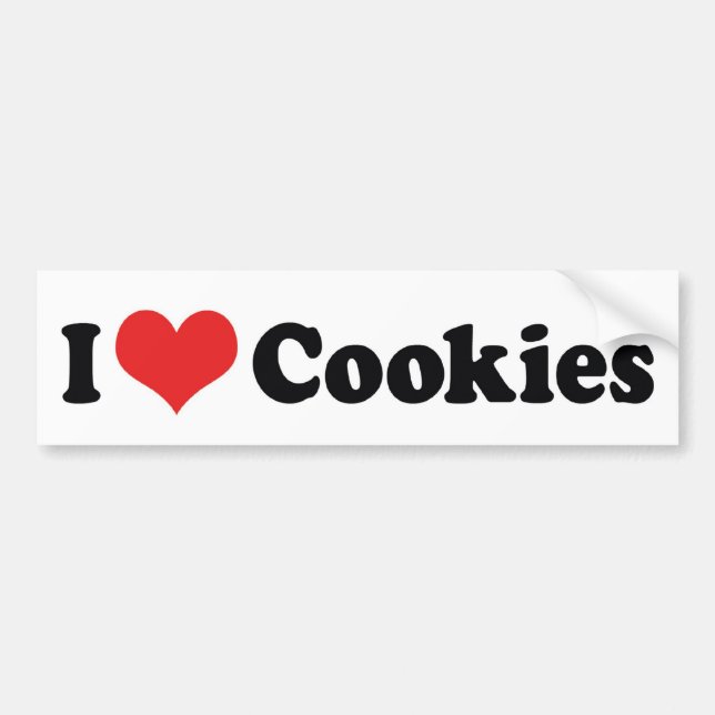 Autocollant De Voiture I Love Coeur Cookies - Amateur de nourriture malsa (Devant)