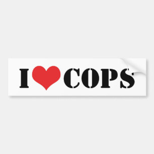 Autocollant De Voiture I Love Cops Bumper Sticker